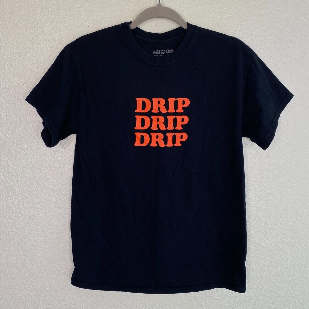 Migos Shirt Men Medium Tour 2018 Merch Drip Music Rap Graphic Tee Crewneck Black